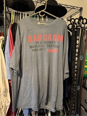 Sarcasm Graphic Tee - Men's Gray Printed Shirt****FINAL MARKDOWN****